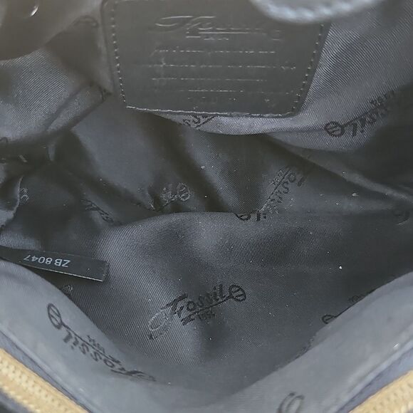 Fossil Black Leather Satchel Handbag Style 75082 | Classic Vintage Purse - Picture 6 of 10